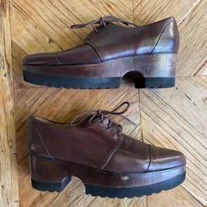 Thakoon Addition Platform Oxford Shoes  | Brown Leather | Barneys Exclusive
